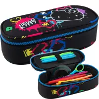 3. Coolpack Campus Piórnik Tuba Usztywniona z Organizerem Hello Kitty Black Neon F062034