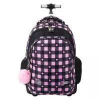 8. St.Right Plecak Szkolny Na Kółkach TB-01 Pink Checkered 682131