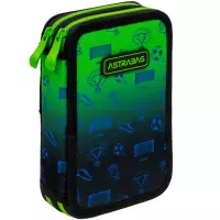 5. AstraBag Piórnik AC21 Dwukomorowy z Wyposażeniem Ombre Football 503026068