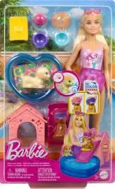 4. Mattel Barbie Zestaw Pieski na Basenie Zmiana Koloru JBF35