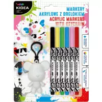 1. Kidea Markery Akrylowe 6 kolorów z Brelokiem 098866