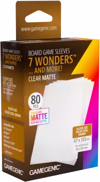 1. Gamegenic: Board Game Sleeves - 7 Wonders (67x103 mm) - Koszulki na Karty - Clear Matte - 80 sztuk