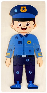 4.   Mega Creative Układanka Drewniana Policjant 526093