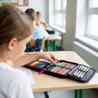 3. AstraBag Piórnik AC1 Pojedynczy Dwuklapkowy bez Wyposażenia Flower Capy 503026018
