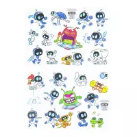 2. Zestaw Naklejek Dekoracyjnych Astro Bot  - 47 szt.
