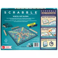 6. Mattel Gra Scrabble Klasyczne Drewniane 2w1 JGR65