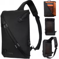 1. R-Bag Plecak Męski na Ramię z USB Depo Black Z081