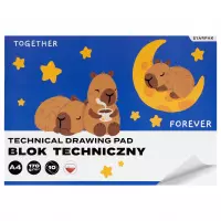 8. Starpak Blok Techniczny A4 Biały Kapibara 1szt 592250