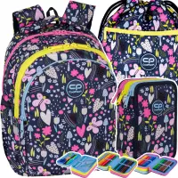 1. CoolPack Zestaw Szkolny In The Garden 3el. Plecak F029831 + Piórnik F067831 + Worek F070831