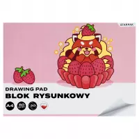 4. Starpak Blok Rysunkowy A4 Biały Kawaii 1szt 592247