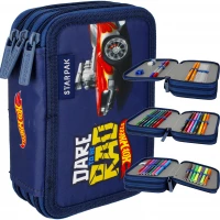 2. Starpak Piórnik Trzykomorowy z Wyposażeniem Hot Wheels Granatowy 486071