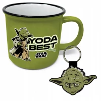 2.  Zestaw Biwakowy Gwiezdne Wojny (YODA): Kubek Metalowy + Brelok