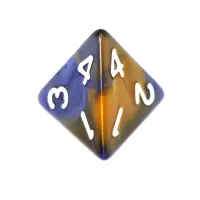 4. Komplet kości REBEL RPG - Dwukolorowe - Pomarańczowo-niebieskie