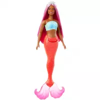 1. Mattel Barbie Lalka Syrenka Koralowy Ogon HRR04 