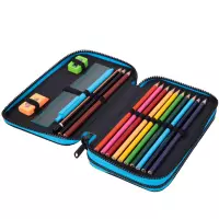 4. CoolPack Jumper 2 Piórnik Dwukomorowy Z Wyposażeniem Football 2T Blue F066008