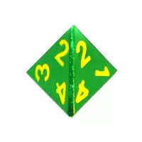 8. Komplet kości REBEL RPG - Metal - Zieleń z żółtymi numerami