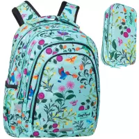 1. CoolPack Zestaw Szkolny Cherry Tree 2el. Plecak Drafter F010924 + Piórnik F105924