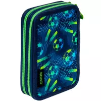 4. AstraBag Piórnik AC21 Dwukomorowy z Wyposażeniem Football 503026033
