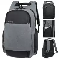 13. R-Bag Plecak Męski na Laptopa 15" z USB Drum Grey Z022