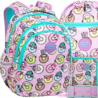 1. CoolPack Zestaw Szkolny Happy Donuts 3el. Plecak Joy S F048665 + Worek F070665 + Piórnik F076665