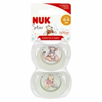 4. Nuk Smoczek Uspokajający Star Silikonowy 0-6m Kubuś/Tygrysek 2szt. 535481