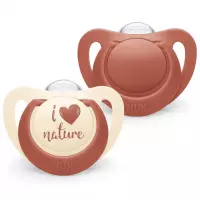 3. Nuk Smoczek Uspokajający For Nature Silikonowy 0-6m Czerwony 2szt 529120
