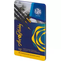 4. Astra Ołówki do Szkicowania w Pudełku Art&Hobby 12 sztuk 206120013