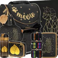 1. Starpak Zestaw 6el. Tornister Czarny Kotek z Futerkiem 529687 + Worek 529469 + Piórnik 529472 + Torba 517338 + 558660 + 558652 + 558654