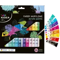 1. Kidea Farby Akwarelowe 24 Kolory 6 ml w Tubie 512160