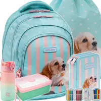 1. AstraBag Zestaw Szkolny Puppy Line 5el. Plecak AB300 502026047 + Worek 507026015 + Piórnik 503026063 + 55981CP + Z07754
