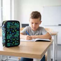 3. AstraBag Piórnik Trzykomorowy z Wyposażeniem AC31 Game On 503026029