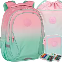 1. CoolPack Zestaw Szkolny Gradient Strawberry 3el. Plecak Factor X F002754 + Worek F070754 + Piórnik F066754