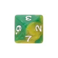 6. Komplet kości REBEL RPG - Dwukolorowe - Zielono-żółte