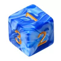 4. Komplet kości REBEL RPG - Dwukolorowe - Niebiesko-białe 