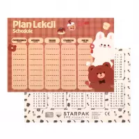 4. Starpak Plan Lekcji A5 z Naklejkami na Zeszyt Kawaii 591763