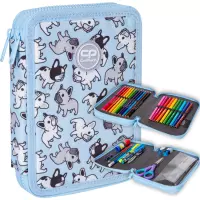 3. CoolPack Jumper XL Piórnik Dwukomorowy Z Wyposażeniem Cute Bulldogs D077333