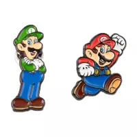 3. Zestaw Emmaliowanych Przypinek Super Mario - Mario i Luigi