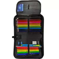 5. AstraBag Piórnik AC11 Pojedynczy Jednoklapkowy z Wyposażeniem Dark Pixel 503025017