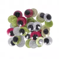 2. Craft With Fun Ozdoba Dekoracyjna Samoprzylepna Oczy Brokatowe 596943
