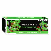 1. Starpak Farby Plakatowe Pixel Game Diagonal 12 kolorów 20ml 521495