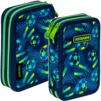 1. AstraBag Piórnik AC21 Dwukomorowy z Wyposażeniem Football 503026033