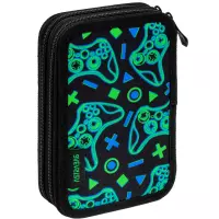 9. AstraBag Piórnik AC21 Dwukomorowy z Wyposażeniem Game On 503026031