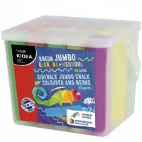 3. Kidea Kreda Chodnikowa Jumbo Kolorowa Neonowa 20 sztuk Wiaderko 068906