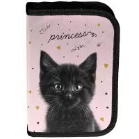 4. Paso Piórnik Dwuklapkowy bez Wyposażenia Black Cat PP26BC-P001BW