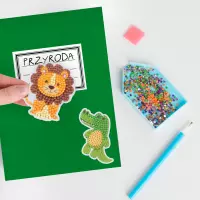 1. Kidea Mozaika Cekinowa Samoprzylepna Naklejki ZOO 560547