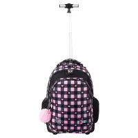7. St.Right Plecak Szkolny Na Kółkach TB-01 Pink Checkered 682131