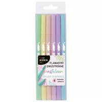 2. Kidea Pisaki Pędzelkowe 6 kolorów Pastel 497228