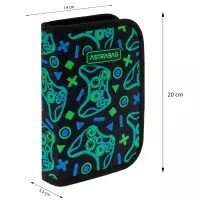 6. AstraBag Piórnik AC1 Pojedynczy Dwuklapkowy bez Wyposażenia Game On 503026028