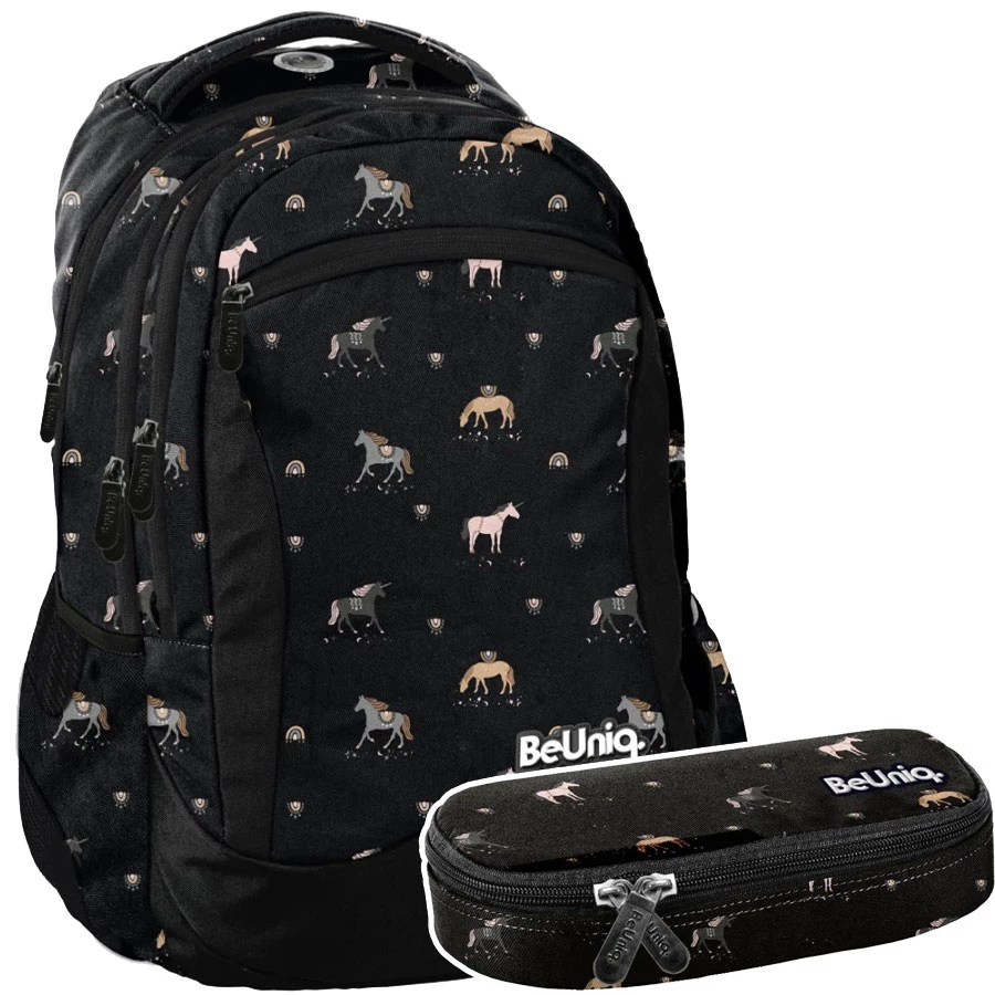 BeUniq Zestaw Szkolny Konie 2el. Plecak BU24KN-2808 +