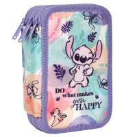 2. CoolPack Jumper 3 Piórnik Trzykomorowy z Wyposażeniem Stitch Pastel F067885